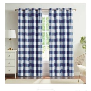 Blue and White Checkered Curtains